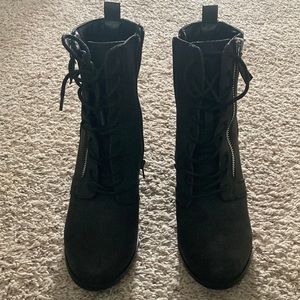 Black lace up boots